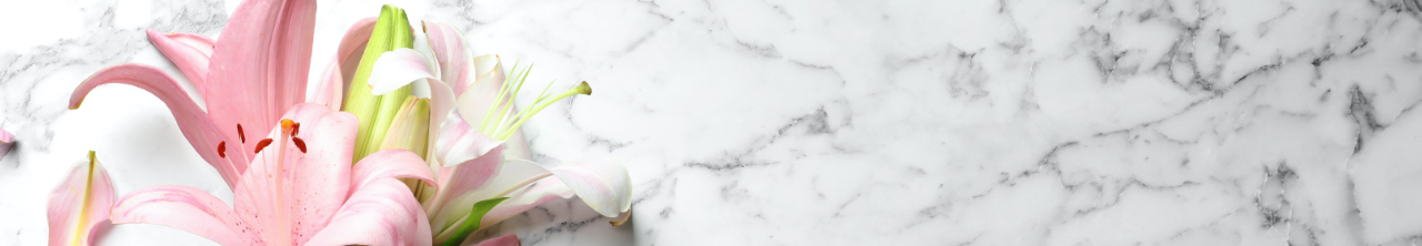 Pink Lillies With Grey Marble Background