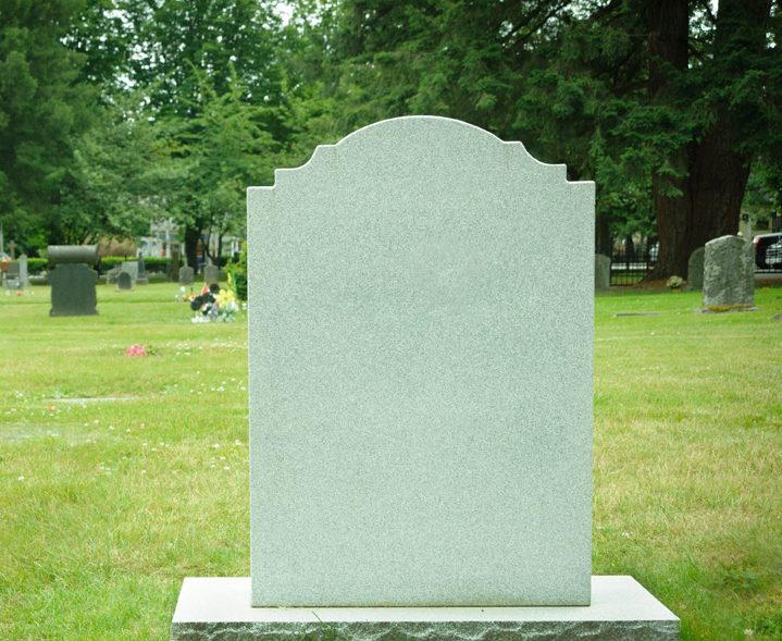 New light coloured gravestone