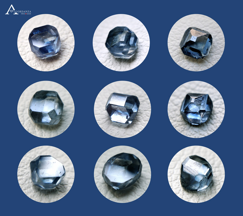 Nine Differently Cut Memorial Diamonds