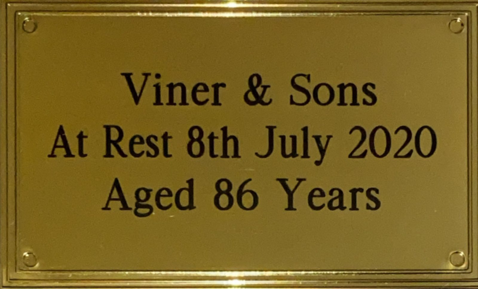 Name Plates Engraved “In House”