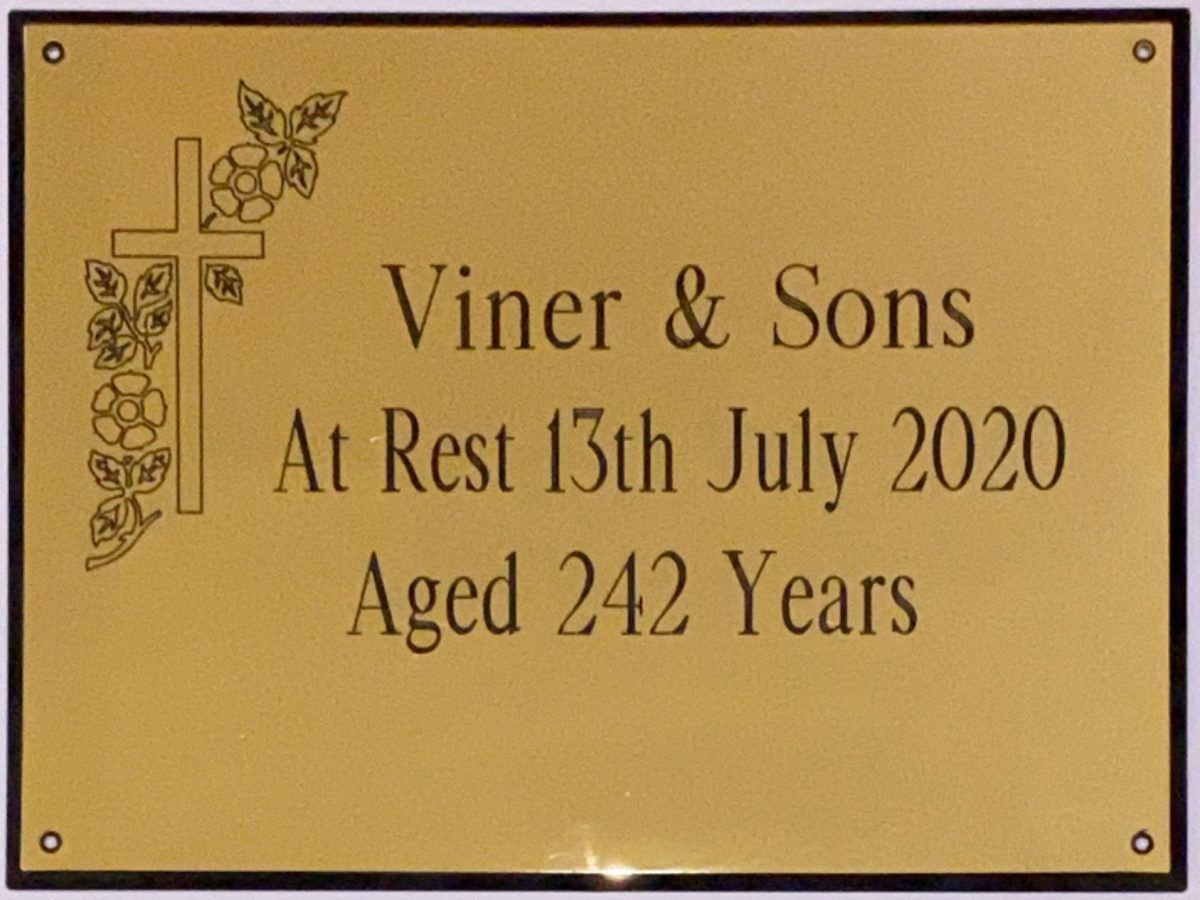 In Loving Memory Gold Coffin Plate